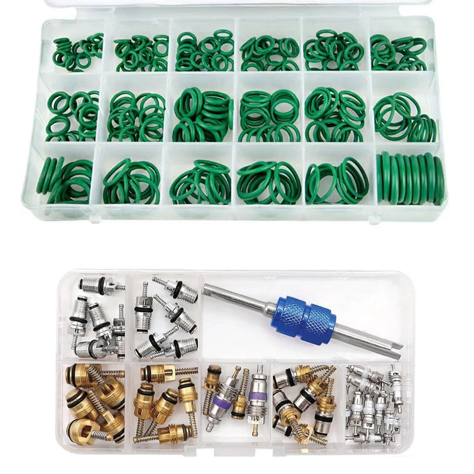 Car A/C Repair Kit - O-Ring Set AC Valve Cores Fix Air Conditioning Removal Tool - Image 4 of 4