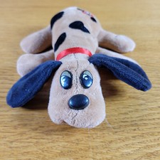 Tonka 1986 Pound Puppies Tan Puppy Dog With Black Spots Plush Stuffed Animal 7"