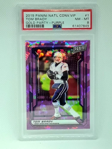 *PSA 8* Tom Brady 2019 Panini National VIP Purple (80/99) New England Patriots
