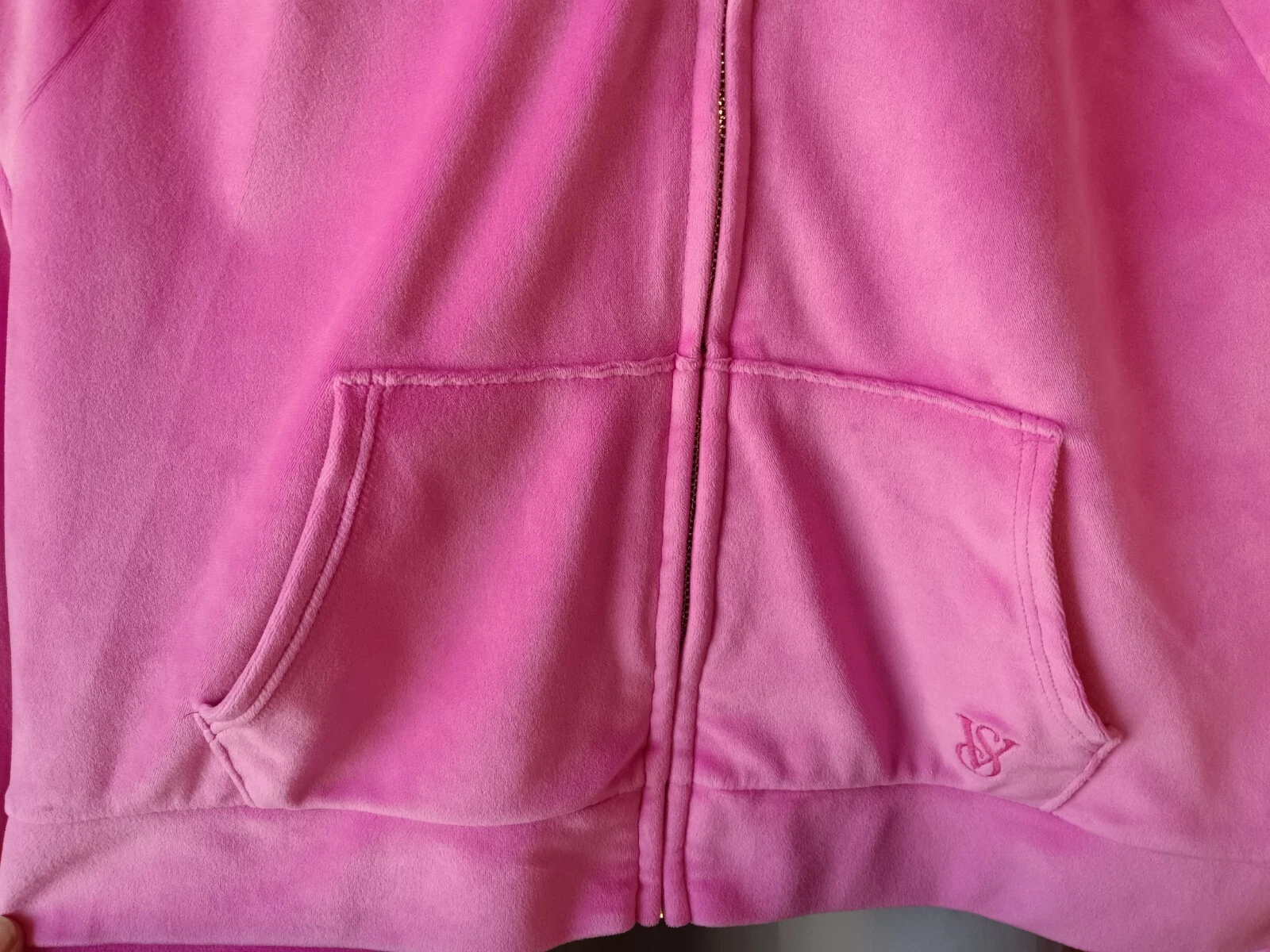 UNDERCOVER Felpa con cappuccio e zip Victoria's Secret On Point rosa in velluto taglia S