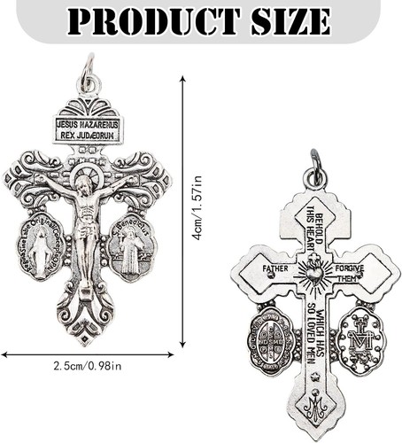 24 Pcs Pardon Crucifix for Rosary Making Supplies,Rosary Crosses Parts St - Picture 2 of 7