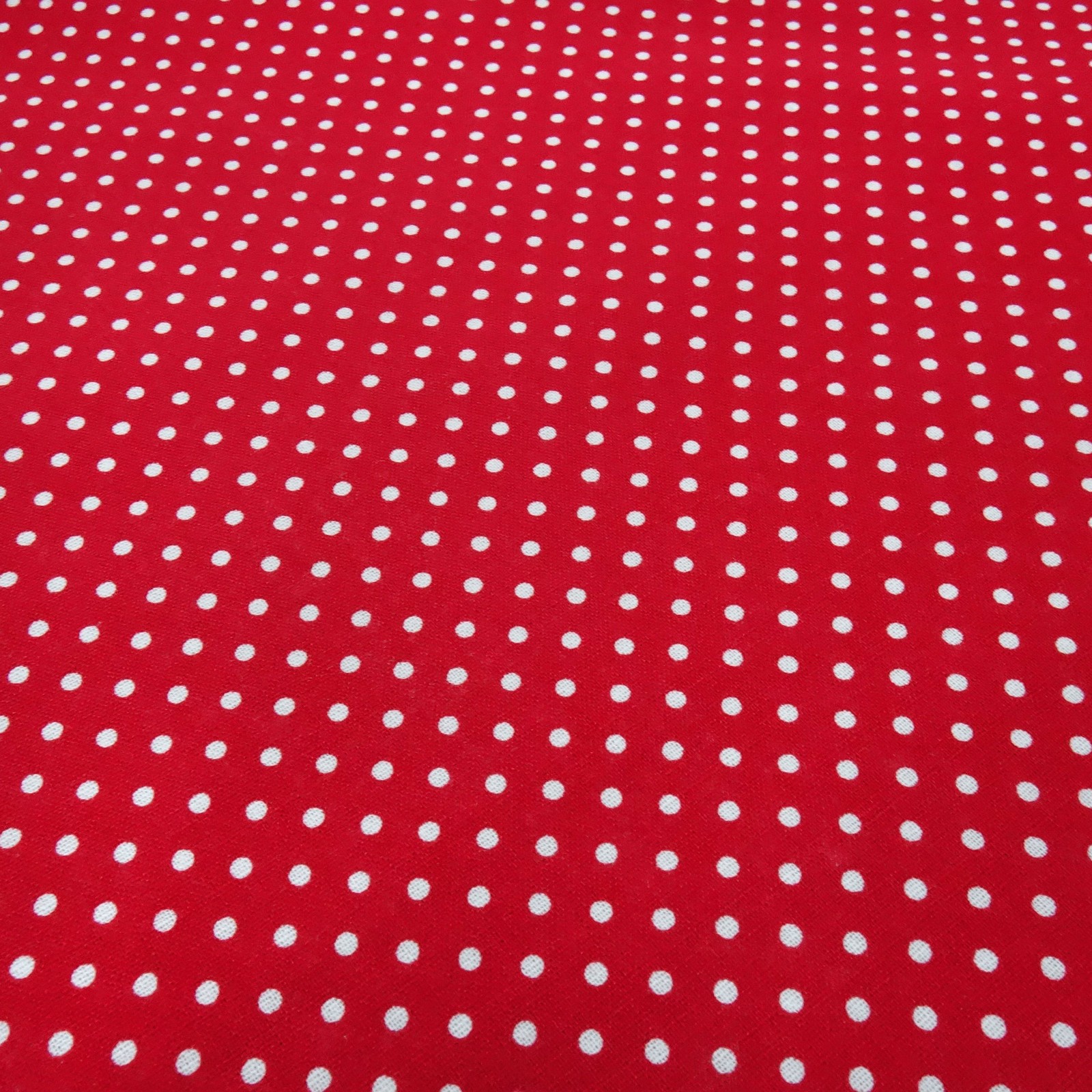 Tela Algodón Popelina 3mm Puntos Lunares Rojo Blanco Tela de vestir Decoración
