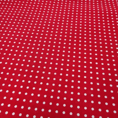 Stoff Baumwolle Popeline 3mm Punkte Pünktchen Tupfen rot weiß Kleiderstoff Deko - Bild 1 von 4