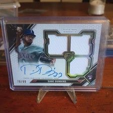 2021 Topps Triple Threads Baseball Dane Dunning RC Patch Autograph 70/99 On Card