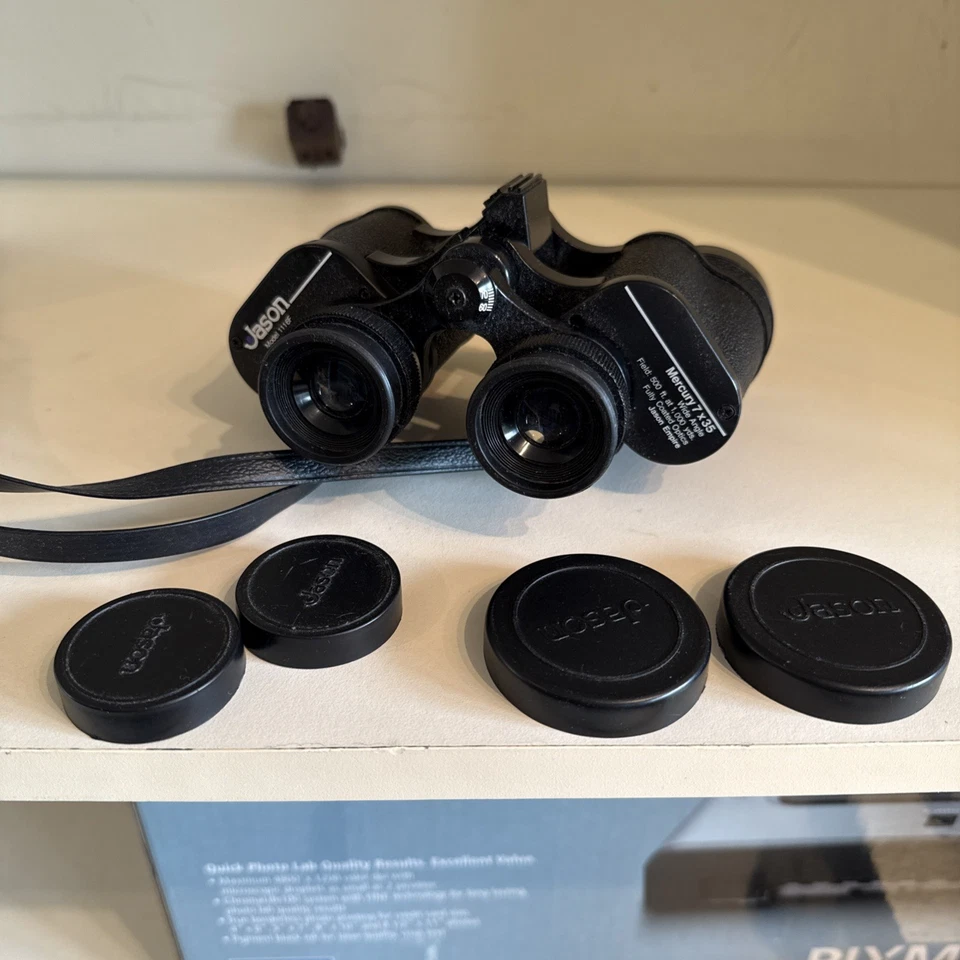 Vintage Jason Binoculars Model 1116F with case7x35 Wide Angle 500 ft at 1000 yds - Image 2 of 4