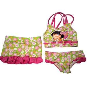 Vintage Dora The Explorer Bathing Suit 2T Tankini Skirt Swim Swimming READ