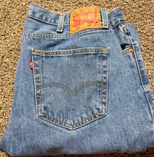 Levis 550 Men Jeans Size 40 Blue Denim 40X32 Straight 100 Cotton Relaxed