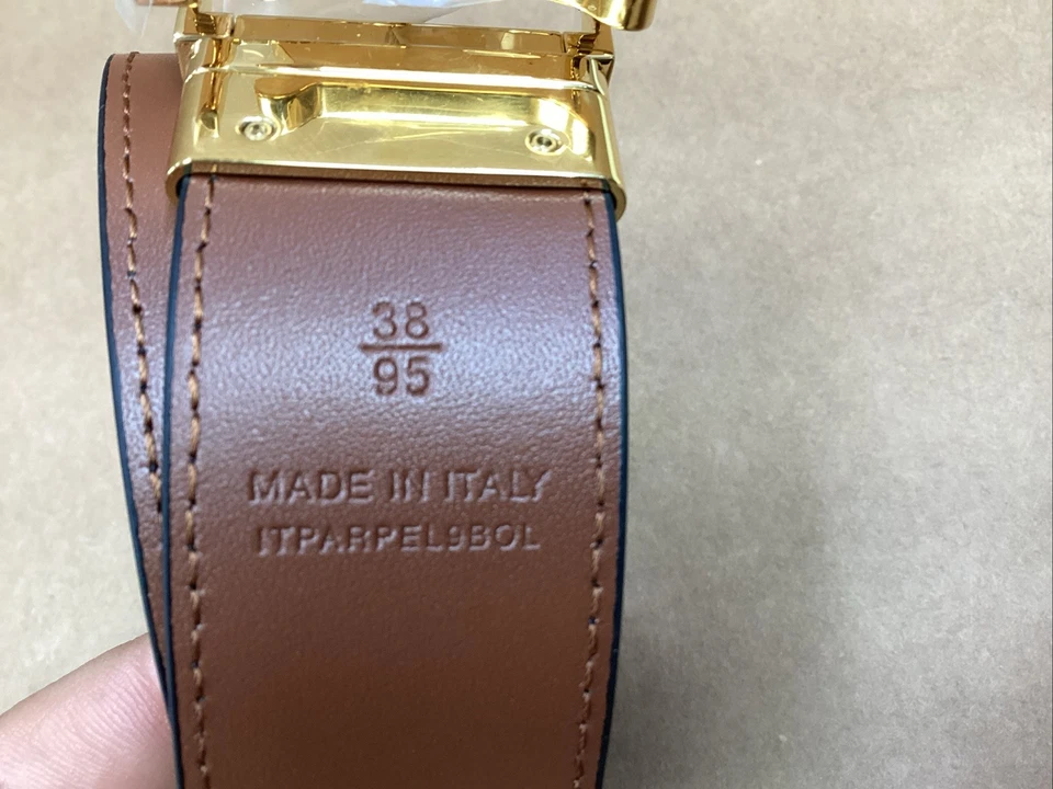 Cinturón de cuero con monograma reversible Burberry negro/marrón talla 38/95 Foto 4 de 4