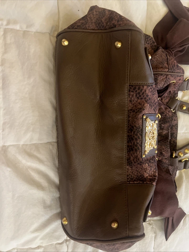 Bolso de Cuero Hobo Soñador Marrón Estampado Piel de Serpiente Juicy Couture De Colección Raro Y2K Foto 4 de 4