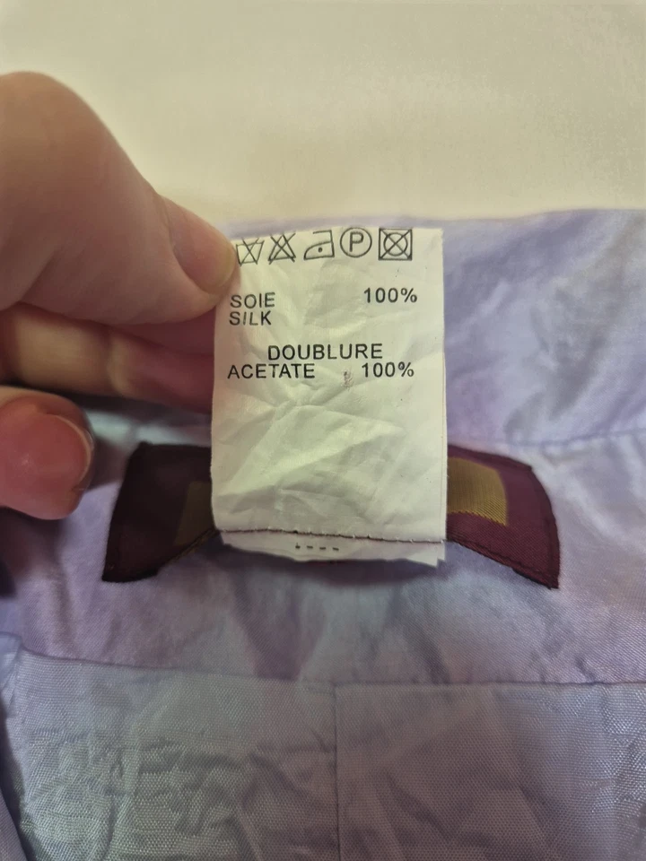 Renato Nucci Silk Skirt With Blazer jacket & Top Women's Vintage Purple Size 40 - Image 4 of 4