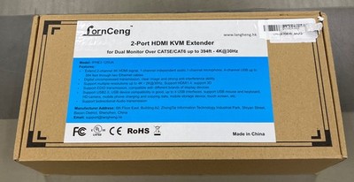 4K HDMI Split KVM Extender for Dual Monitors Over Cat5e/Cat6a up to 394FT/120m,