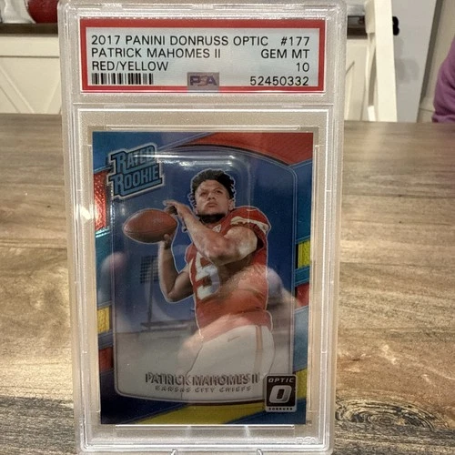 Patrick Mahomes 2017 Donruss Optic Rated Rookie Red Yellow PSA 10 GEM MINT