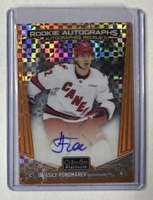 24-25 OPC Platinum Hockey Orange Checkers Rookie Auto Vasily Ponomarev R-VP /15