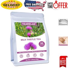Natural Milk Thistle Tea - 50 Non-GMO Herbal Tea Bags, 100 Organic