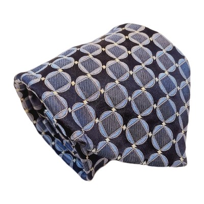 Mark Shale Necktie Blue Geometric Pattern Men's Silk Neck Tie Jacquard Fabric