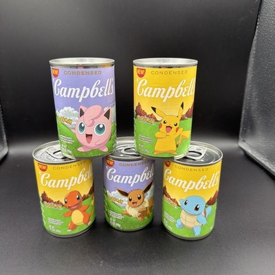 Limited Edition  POKEMON  Campbell's Soup Cans - Set of 5   KIDS   FAST SHIP
