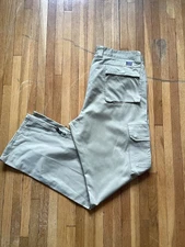 Mason's Men's Size 36-32 Solid Beige Cargo Pants,100% Cotton,Made In Italy,Stain