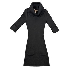 Philosophy Sweater Dress Womens Medium Cowl Neck Black Metallic Shimmer Sparkle