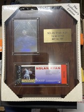 NOLAN RYAN / 7th No-Hitter Plaque 1991 / Hologram & AuthenTicket Never Open Up