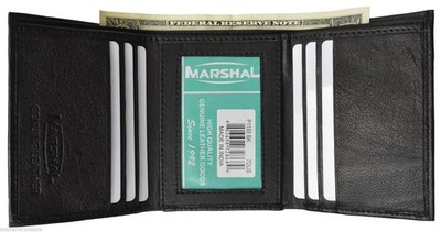 Marshal Men's Premium leather trifold ID Card holder wallet