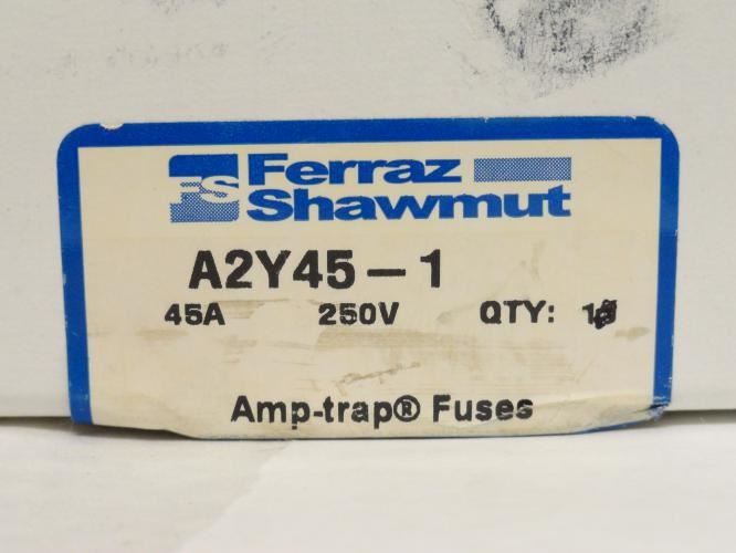 181528 New-No Box; Ferraz A2Y45-1 Amp-Trap Fuse; 45A; 250VAC; 500VDC; Type: 1