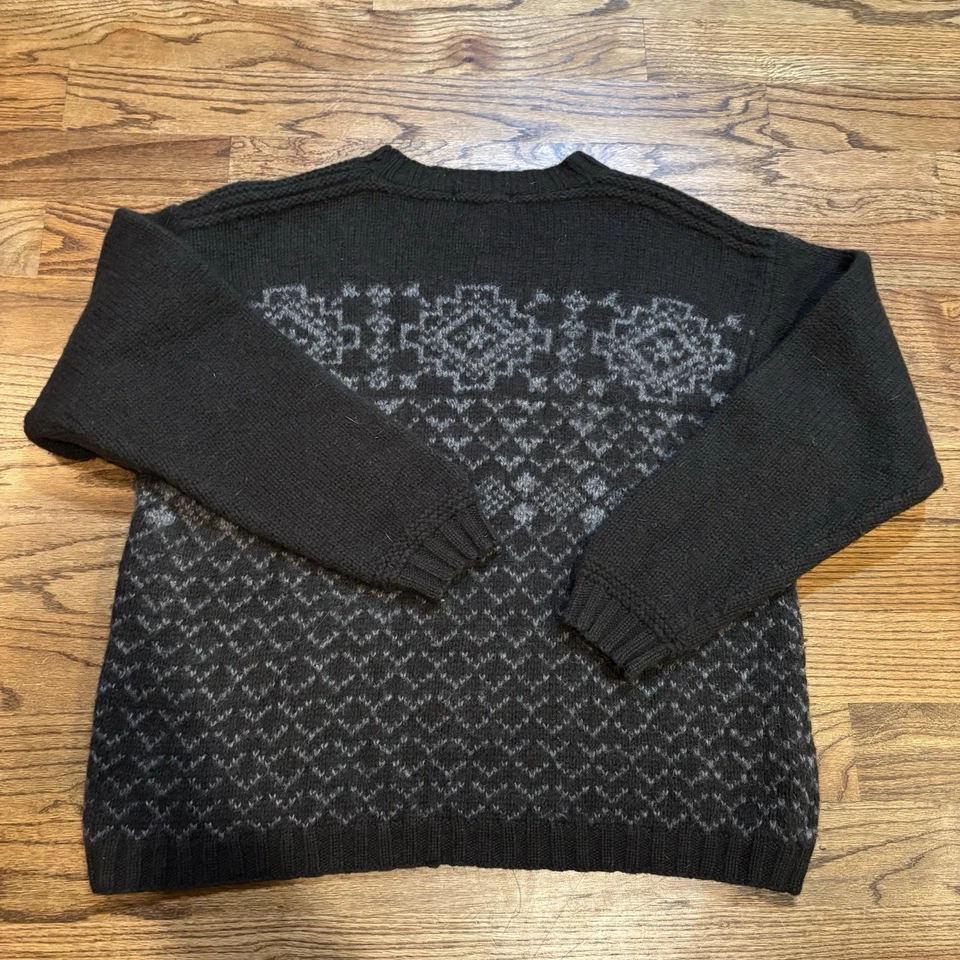 Suéter Jeffrey Banks Tejido a Mano Lana Shetland Verde Oliva Gris Talla XL Grueso Foto 2 de 4