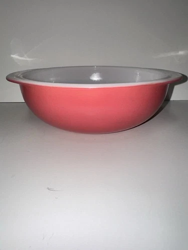 Pyrex Vintage Flamingo Pink 2QT Nesting Mixing Bowl #024 Casserole Shiny&Bright
