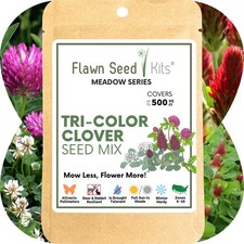 Flawn Seed Kits Tri-Color Clover Seed, Equal Mix 3 Clovers,