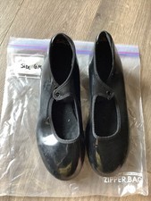 Capezio Womens 6 M N625 Junior Tyette Tap Shoes Black Patent Leather VGUC