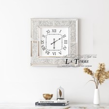 Orologio da Parete Quadrato con Cristalli Swarovski – Cornice Specchiata di Luss