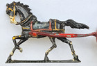 Victorian Child's Toy Tin/Metal Horse & Wagon-Primitive Antique Painted Buggy — photo 6