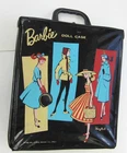 Barbie 1961 Storage Carry Case Black Vinyl Ponytail Travel Mattel Good Condition