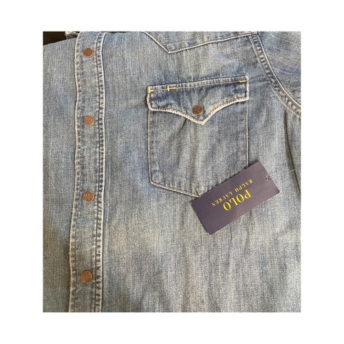 NWT Ralph Lauren Denim Western Shirt Womens XL Long Sleeve Snap Buttons Europe - Picture 13 of 17