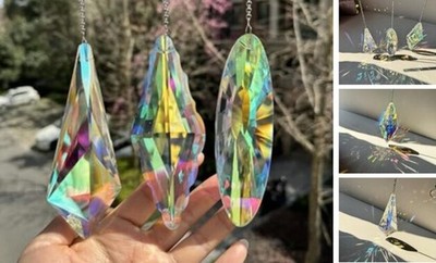 3PCS 5'' Large Crystal Sun Catcher Prisms, Hanging Suncatchers with Glass YGBS02