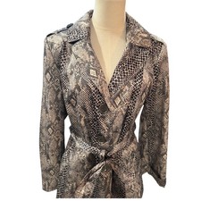 ESPRIT Snake Print Belted Coat Chic Statement...