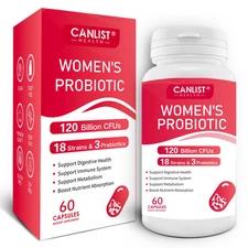 100 Billion Probiotics CFU Potency Gut Health Women 60 Capsules
