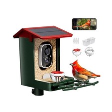 Smart Bird Feeder w/ Camera, Solar Powered, AI Identification, Alerts