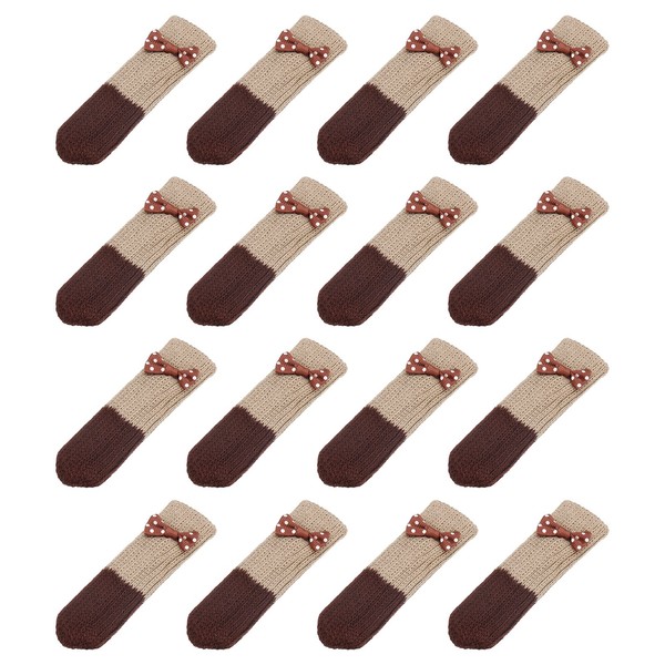 24X Stuhl Bein Socken Boden BeschüTzer Tisch FüßE BeschüTzer(Beige+Dunkel Braun)-image