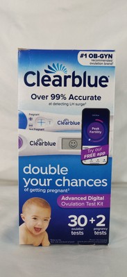 Clearblue Advanced Digital Ovulation Test Kit 30ct + 2 Pregnancy Tests EXP 7/26
