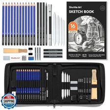Shuttle Art Sketching and Drawing Pencils Set, 37-Piece Professio