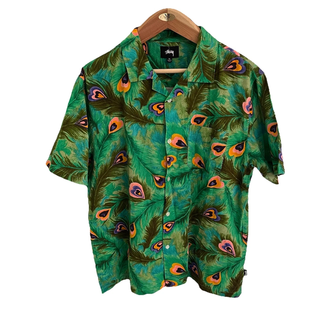 Stussy Regular Size Hawaiian Casual Button-Down Shirts for Men for
