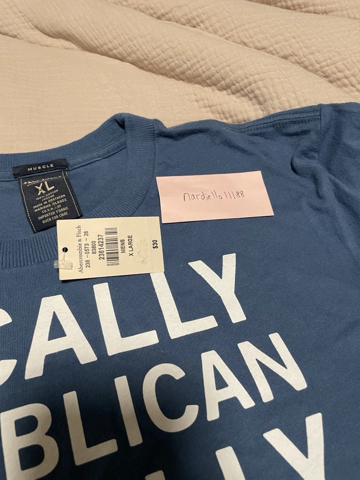 Camiseta De Colección Abercrombie & Fitch “Fiscally Republican…” Gráfica Y2K (RARA) XL Foto 4 de 4