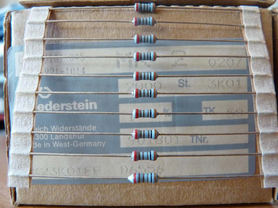 10x Vishay Roederstein MK2 Résistance Couche Métal 3K01 0.6W 1% 50ppm