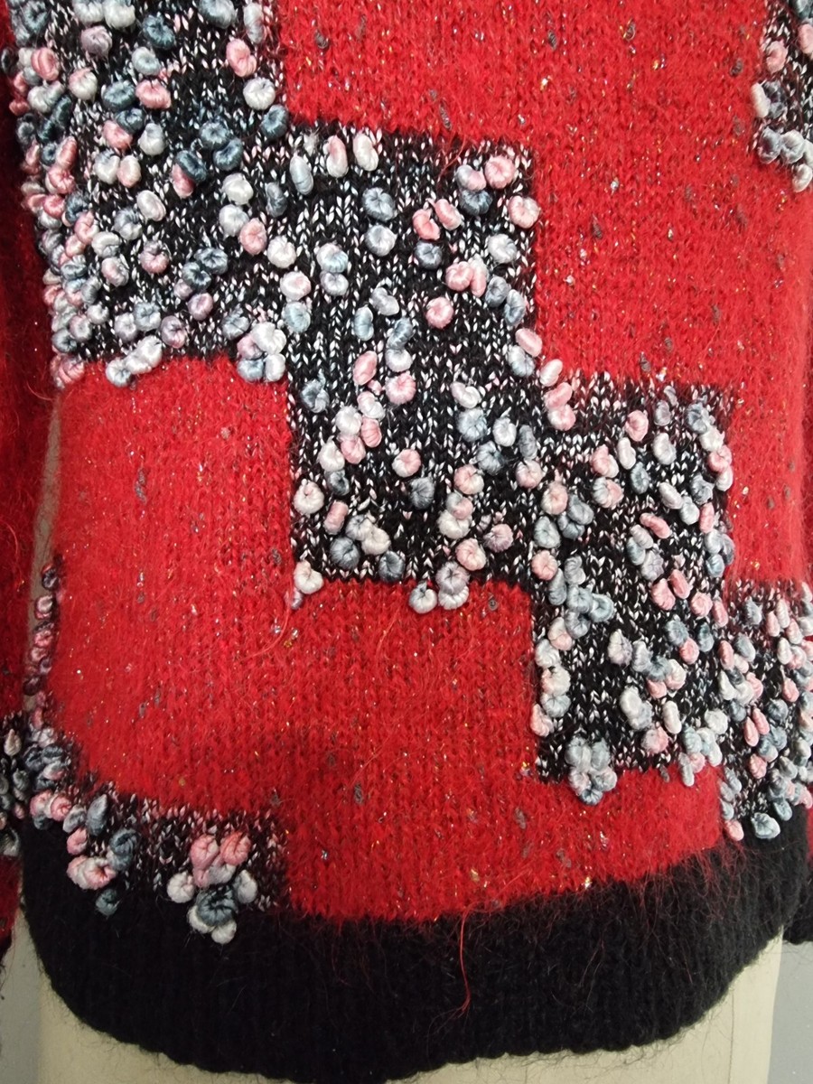 Pull Alix Pull Anny Blatt Angora MAGNIFIQUE PULL ROUGE TRICOT MAIN