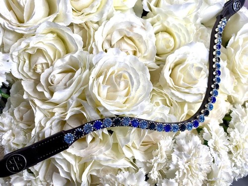 Ice Equestrian Sparkly Browband Real Preciosa Crystals and Italian Leather - Picture 8 of 8
