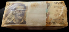 ECUADOR 5000 SUCRES P-128 1999 x 1000 NOTE Brick BUNDLE UNC Tone TURTLE PENGUIN