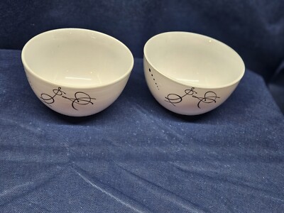 2009 Tabletops Unlimited Gallery 365 Ceramics ''Pescara'' Set/2 Soup/Cereal Bowls