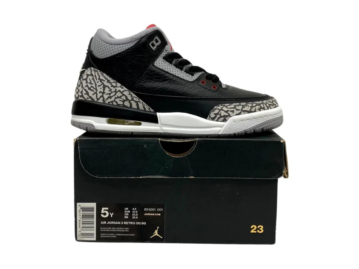 Air Jordan 3 Retro Black Cement GS US5Y