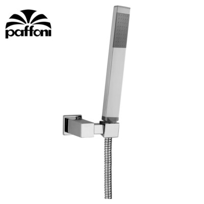 Paffoni Level Zdup058cr Brausenhalter + Handbrause + Schlauche eckig Bad
