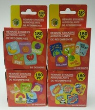 Lot of 4 Teaching Tree Reward Motivational Stickers 10 Designs In Roll 720 Pcs